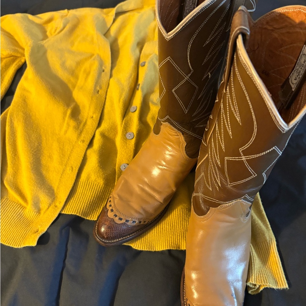 Vintage Brown Cowgirl Boots Made in the USA